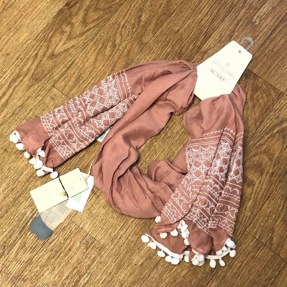 Quagga Green Label Leopard Garden of the Sea Orange and White Scarf Wrap Shawl